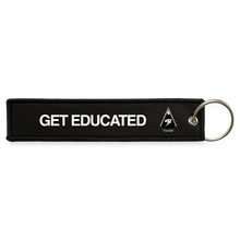 Load image into Gallery viewer, Get Educated Jet Tag Keychain - black