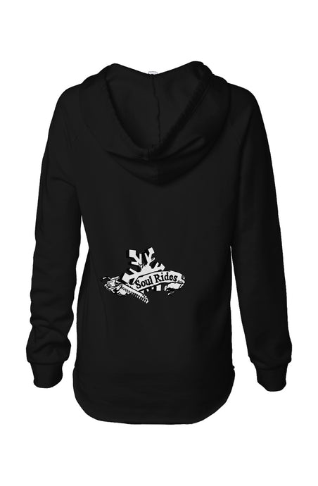 Womens Lightweight  Wash Hooded Sweatshirt